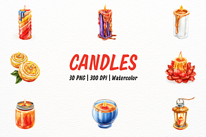 Hyperrealistic Watercolor Candle