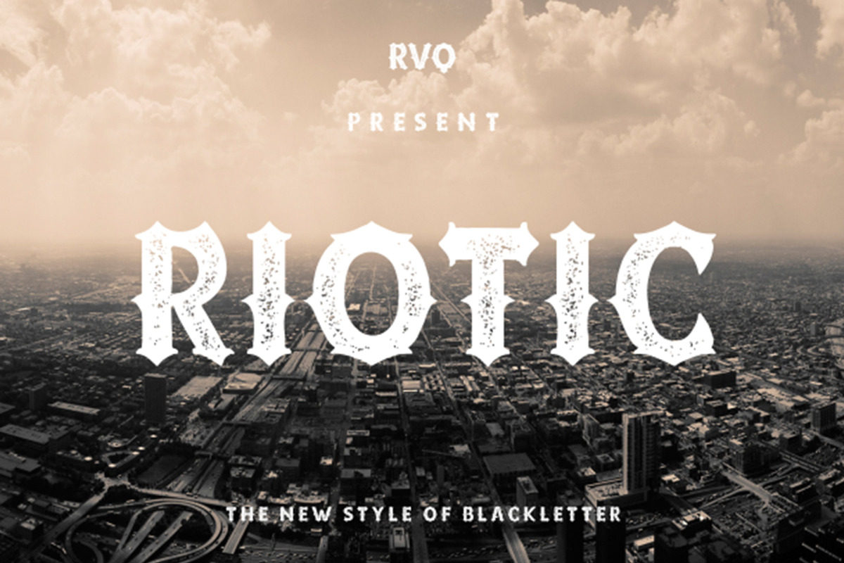 Riotic Typeface + Bonus, a Blackletter Font by Rvq Type Foundry (Photo 1 of 5)