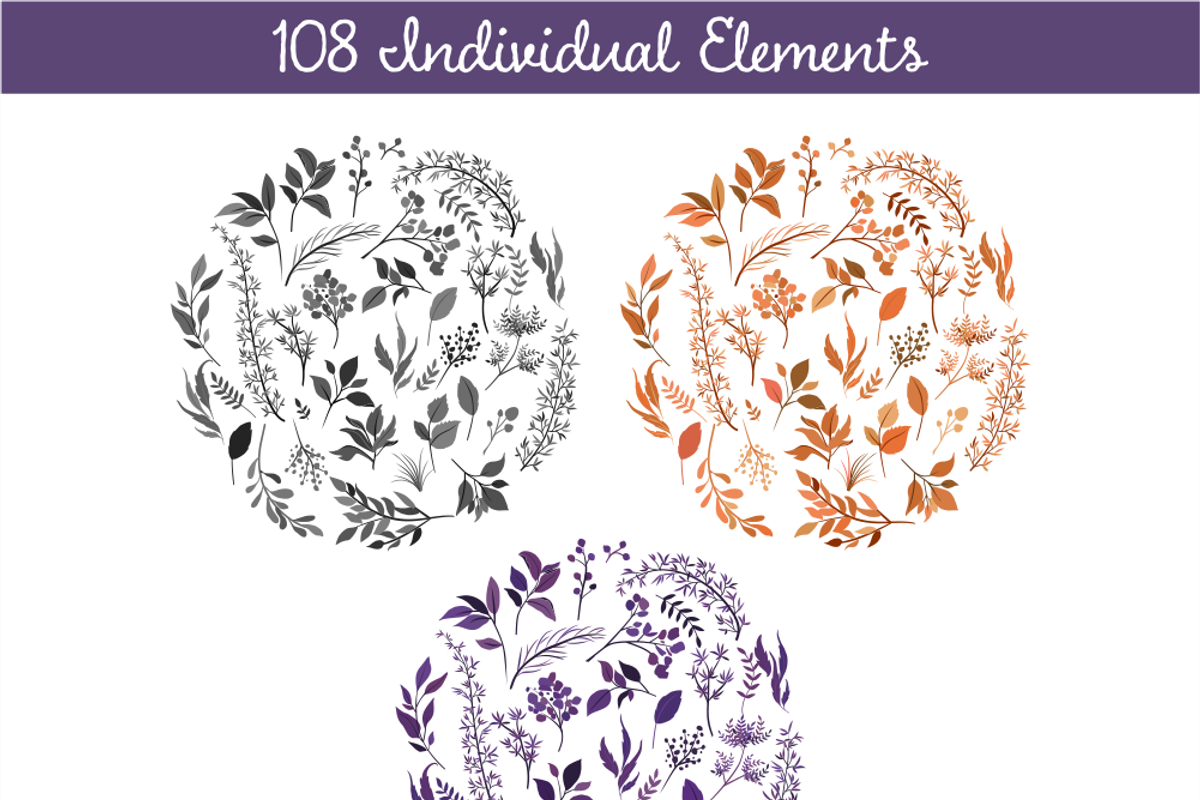 Halloween Wreath & Leaf Set, an Illustration by Kelly Jane Creative (Photo 3 of 5)