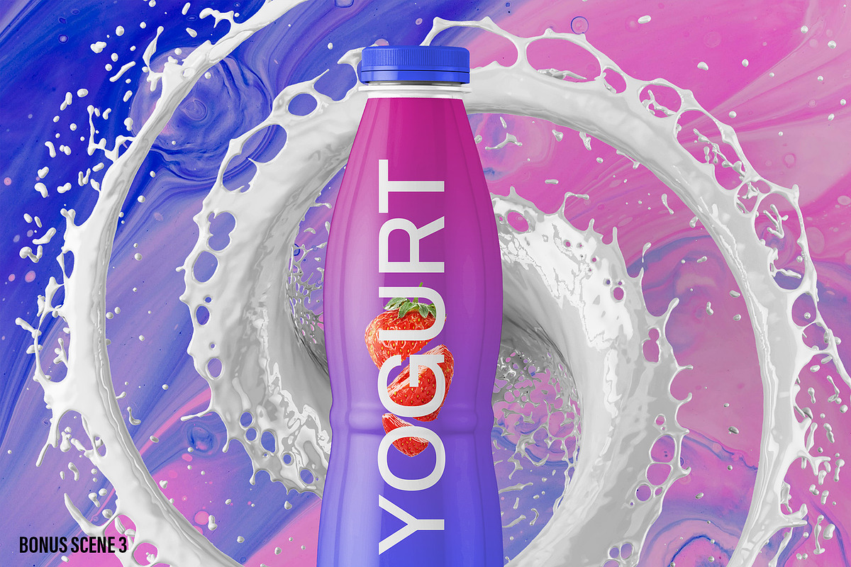 Bottle with Splash Mockup - 7 Views, a Packaging Mockup by Illusiongraphic (Photo 11 of 25)