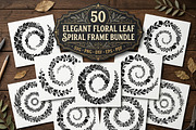 50 Elegant Floral Leaf Spiral Frame, a Decorative Illustration by Amazin_art (Thumbnail 1 of 39)