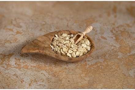 Oat flakes, cereal in a handmade