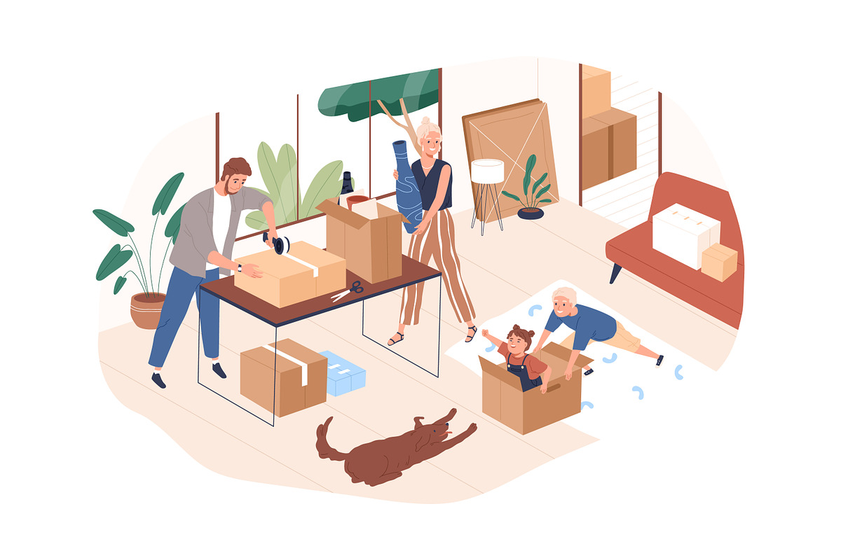 People moving to new home or office, a Person Illustration by Good Studio (Photo 6 of 8)