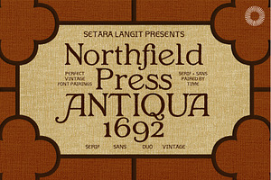 Northfield - Pressed Heritage, a Serif Font by Setara Langit CreativeStd