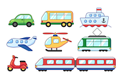 Cute cartoon transport set, a Transportation Illustration by Cmeree (Thumbnail 1 of 4)