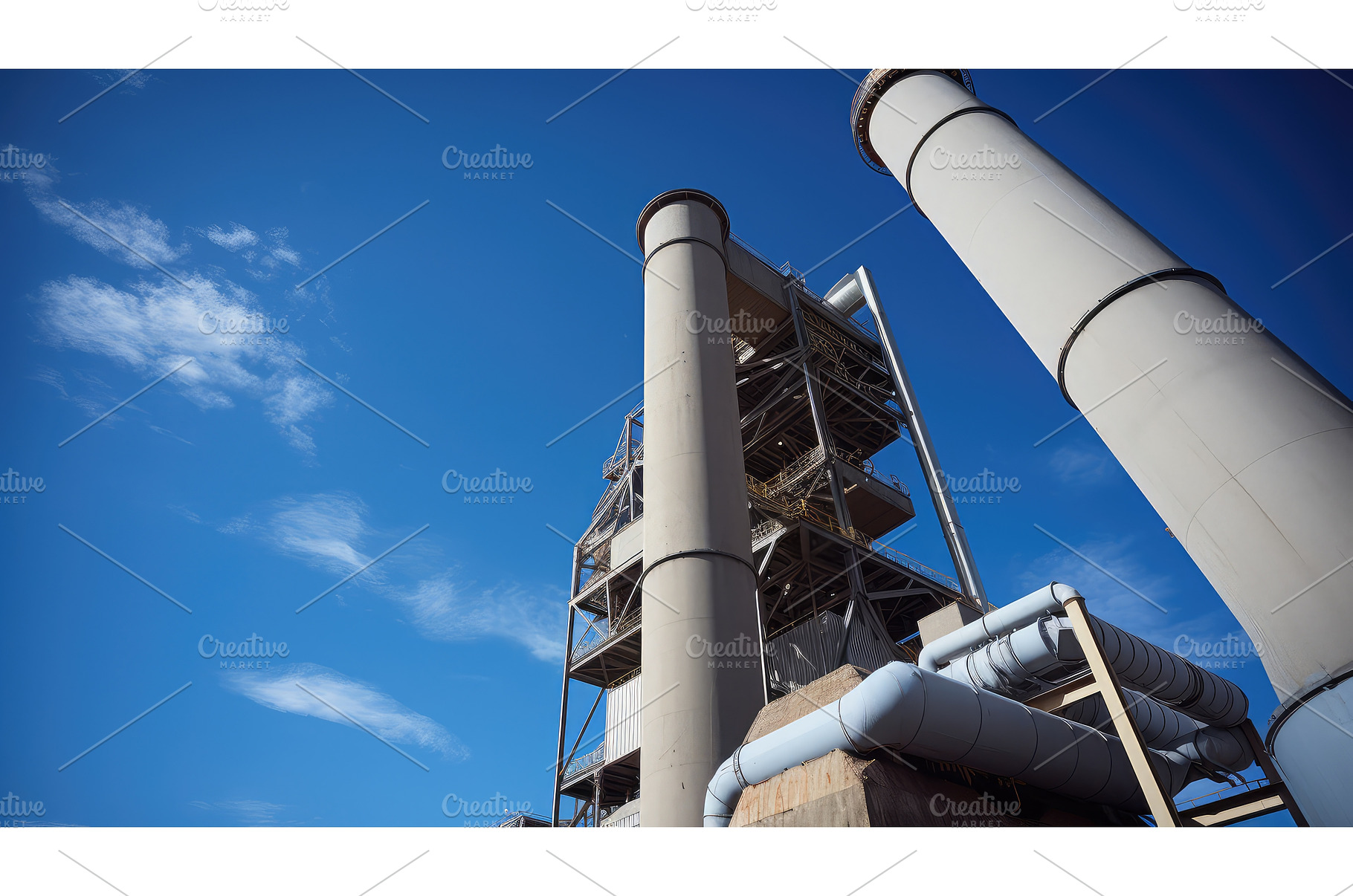 emissions storage Cement Factory ai, an Industrial Photo by pikepicture