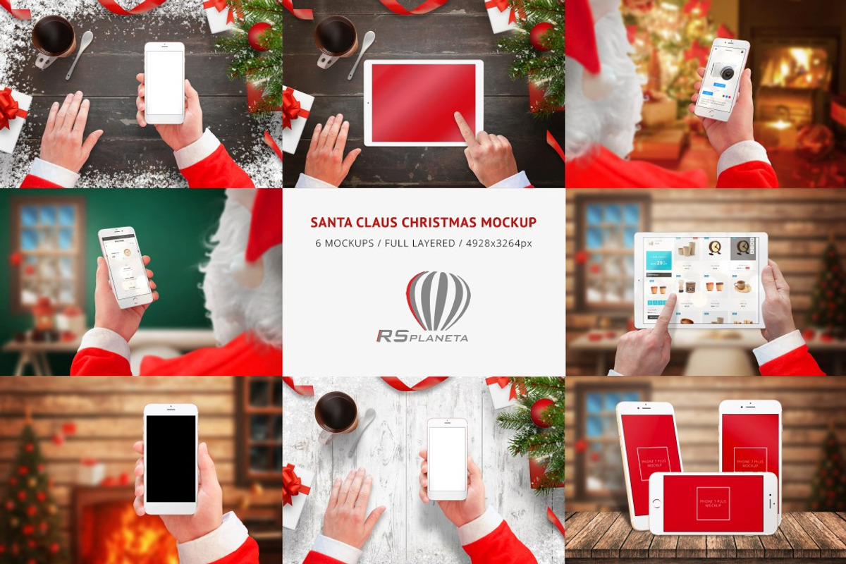 Santa Claus Christmas Mockup, a Household Mockup by RSplaneta (Photo 1 of 9)