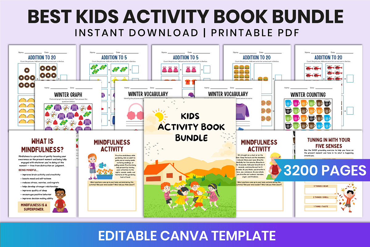 Best Kids Activity Book Bundle, a Stationery Template by Shumaya (Photo 1 of 9)