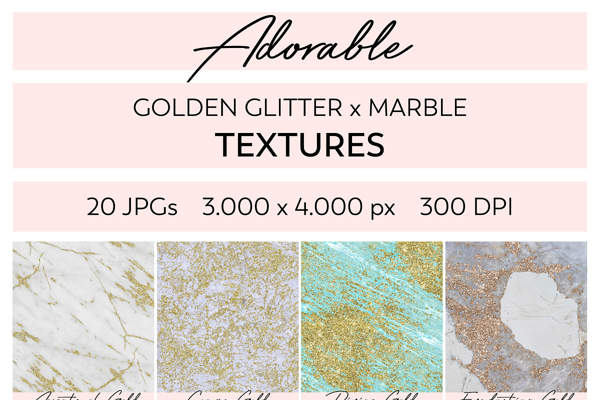 Adorable Glitter x Marble Textures, a Texture Graphic by U + Me Studio (Photo 7 of 8)