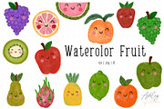 Watercolor Fruit with & without Face, a Food Illustration by Ashley Katrina (Thumbnail 2 of 10)