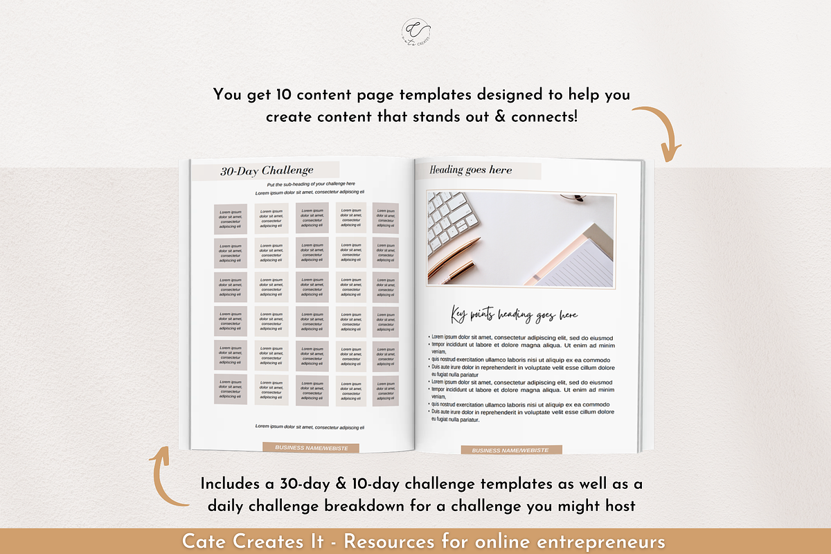 Canva workbook templates courses, a Templates & Theme by Cate Creates