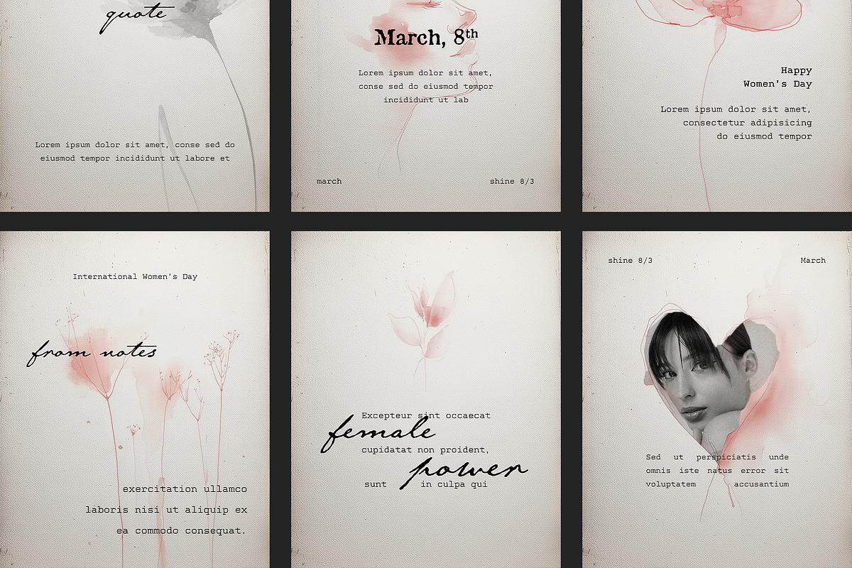 Soft Feminine Social Media Templates, a Social Media Template by Filip Studio (Photo 7 of 7)