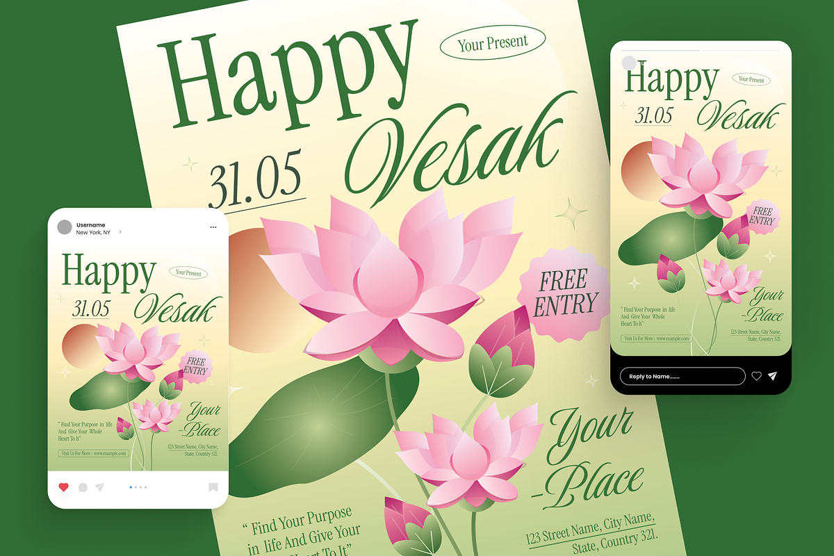 Vesak Day Flyer Set, a Flyer Template by Annora Studio (Photo 2 of 6)