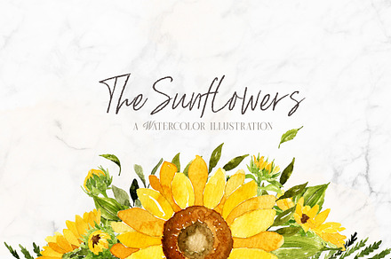 Watercolor Sunflowers