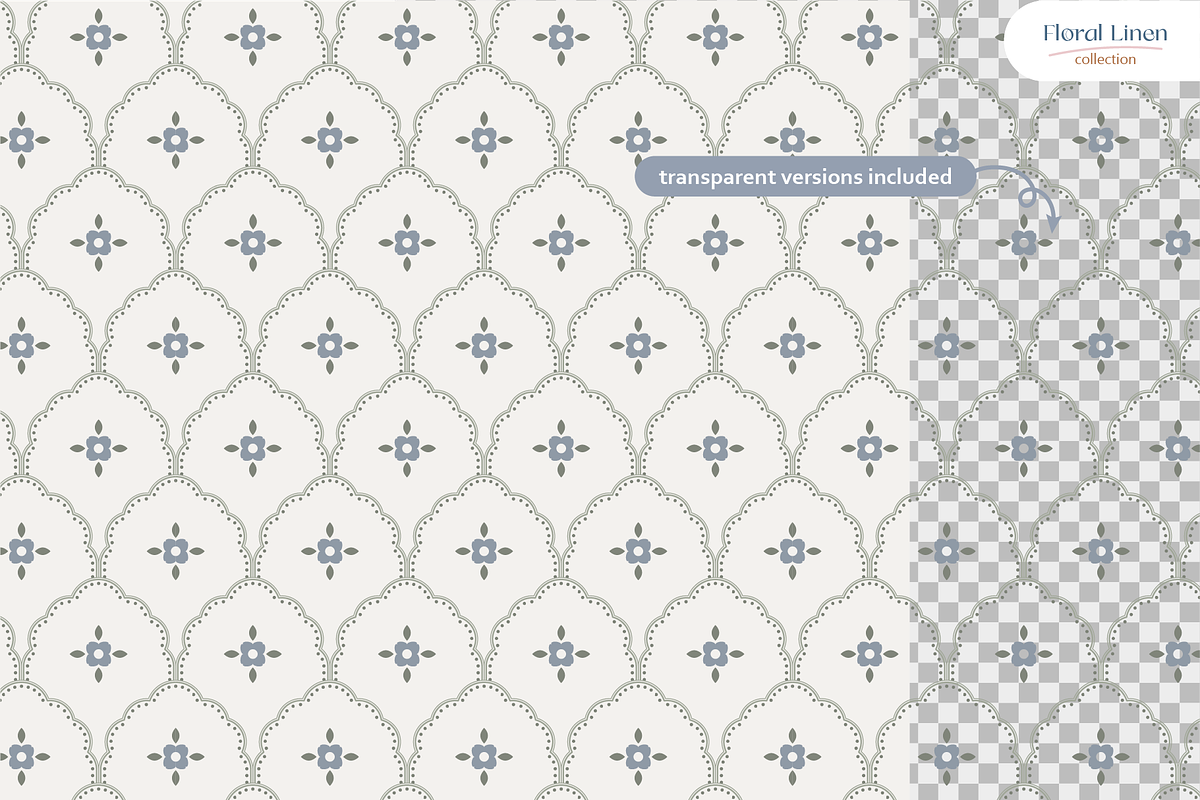 Floral Linen - Seamless Patterns, a Pattern Graphic by InaCorart (Photo 3 of 6)