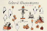 Halloween party vector cute graphics, an Object Illustration by Yuliya Derbisheva (Thumbnail 9 of 13)