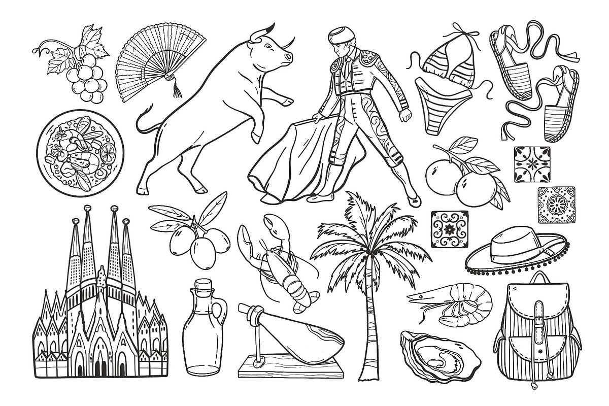 Spain Travel Clipart PNG SVG, an Object Graphic by ArtGiftsStudio (Photo 3 of 5)