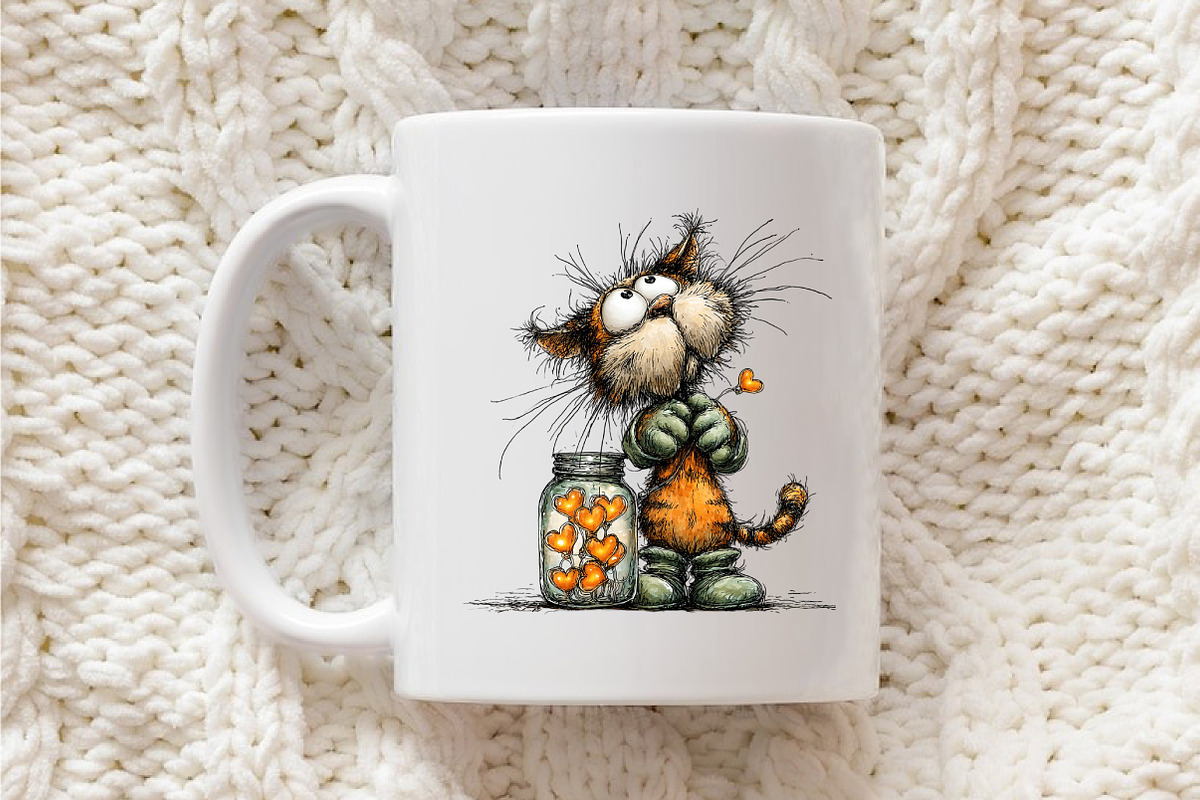Whimsical Valentine Cat Clipart, an Illustration by OK Design (Photo 6 of 6)