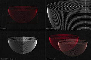 75 Wireframe Topo Elements Vectors