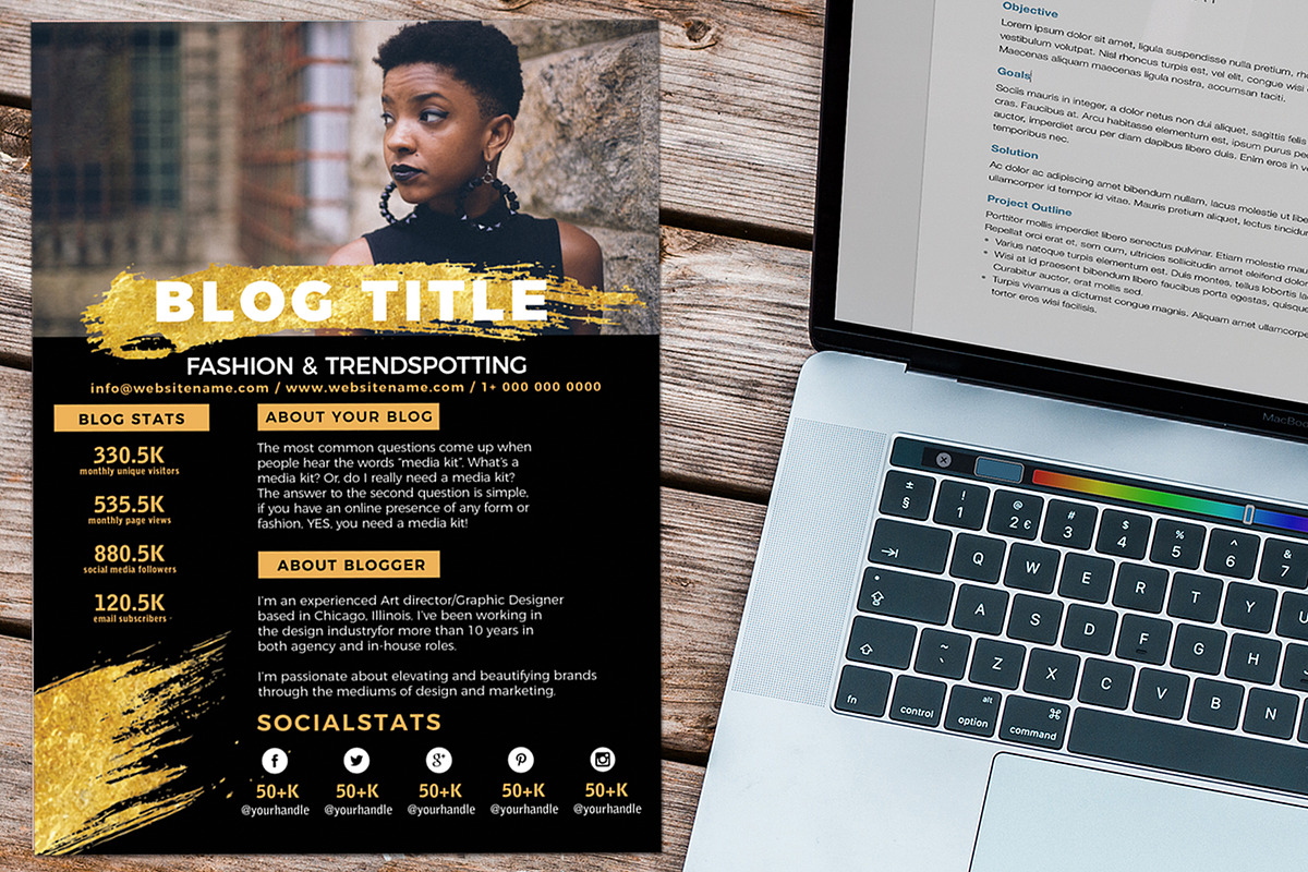 GOLD SPLASH MEDIA KIT TEMPLATE, a Presentation Template by Graphic Template Co (Photo 3 of 3)