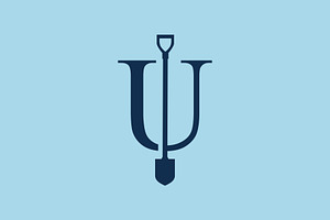 u letter shovel spade logo vector, a Branding & Logo Template by VASTARD STUDIO
