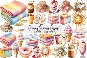 Creamy Summer Clipart, an Illustration by DreamArtGraphic