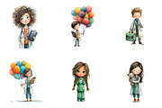 Cute Doctors Medical Clipart, a Seasonal Illustration by CreationArt (Thumbnail 9 of 9)