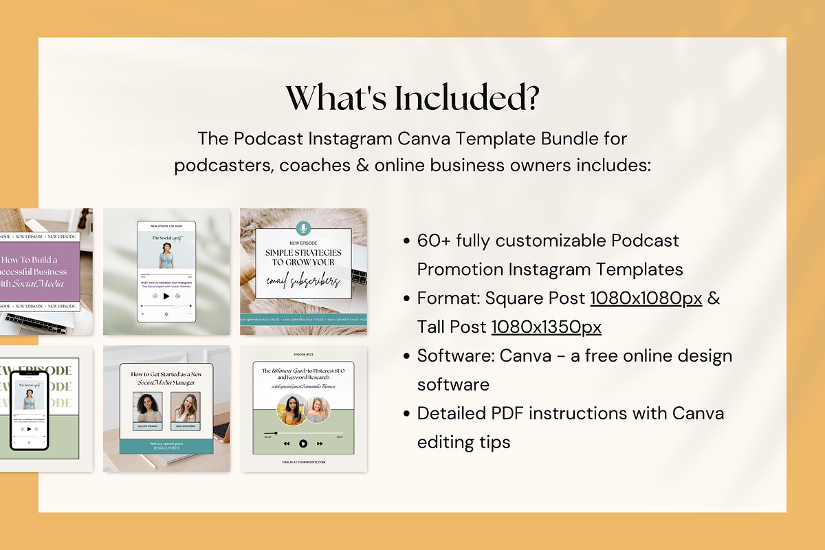 Podcast Promo Instagram Templates, a Social Media Template by Fallon Gerst (Photo 4 of 16)