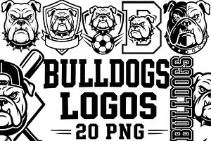 Bulldog Logo Clipart Bundle, a Seasonal Illustration by Tanya Kart