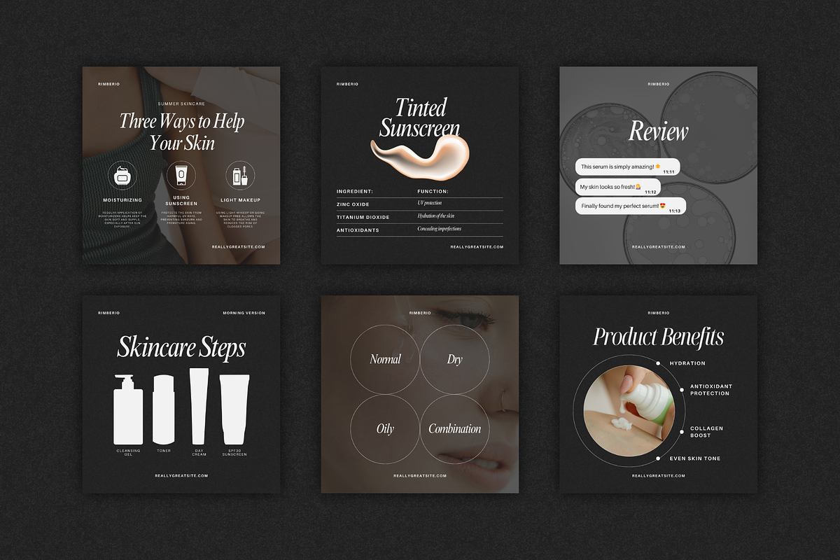Grey Skin Care Instagram Templates, a Social Media Template by Xenié Creative (Photo 6 of 10)