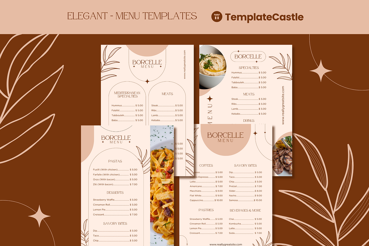 4 Elegant Menu Restaurant Templates, a Templates & Theme by TemplateCastleStore (Photo 1 of 10)