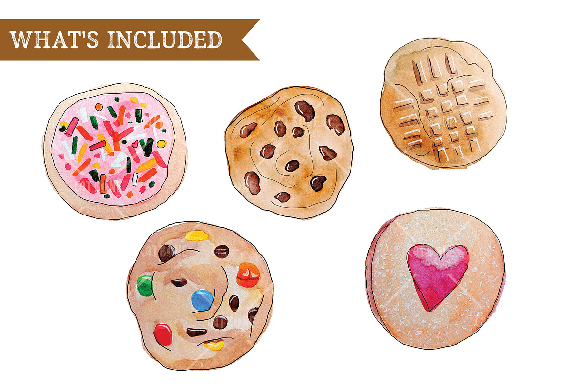 Watercolor Cookie PNG, an Illustration by CatBoneDesign (Photo 4 of 4)