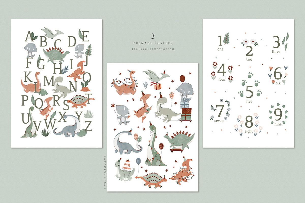 HAPPY DINO graphic set, an Object Graphic by erasovas (Photo 9 of 13)