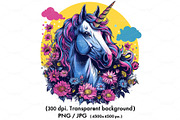 Vibrant unicorn with a spiral horn, an Animal Illustration by yod67 (Thumbnail 1 of 9)
