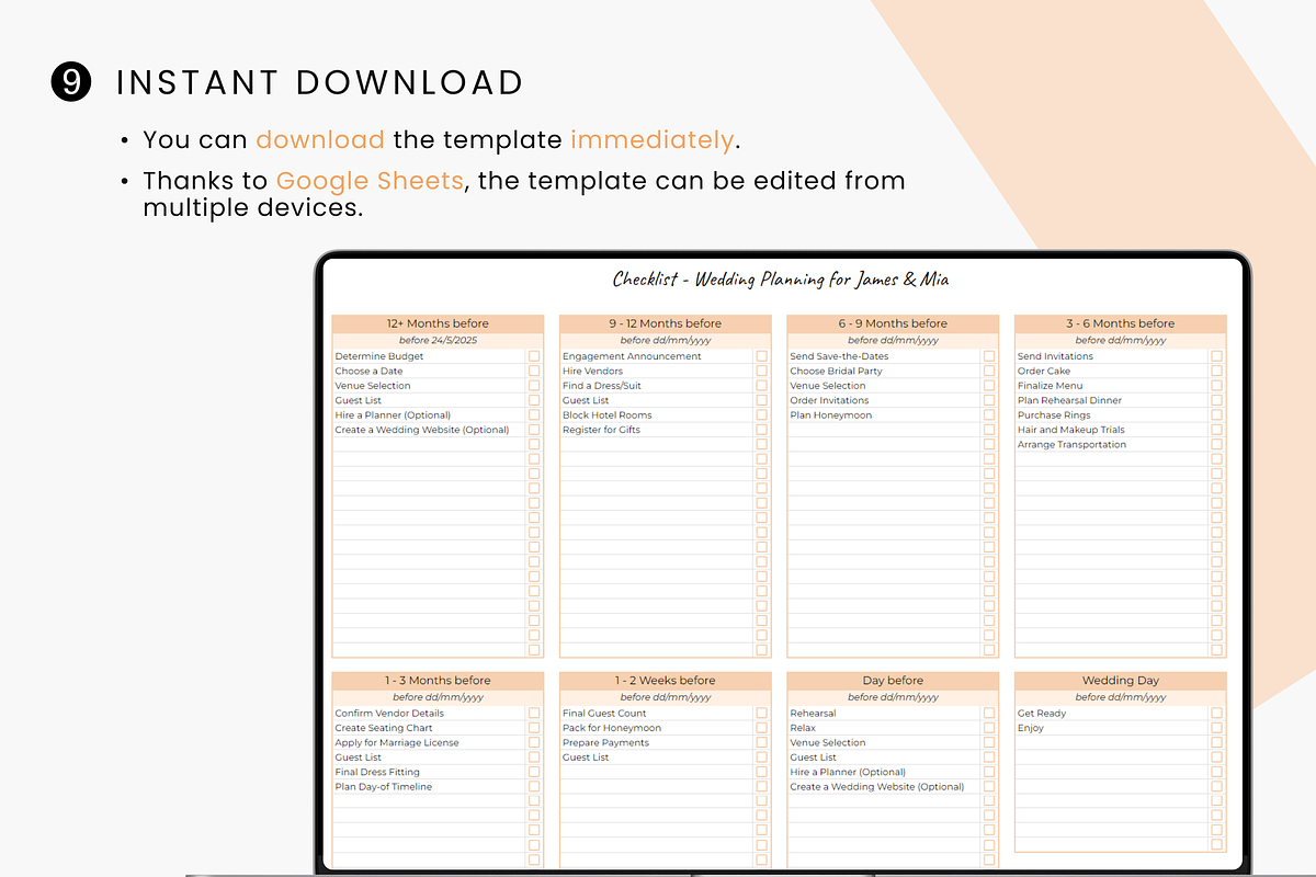 Wedding Planner Bundle Spreadsheet, a Templates & Theme by MondaySpark (Photo 6 of 7)
