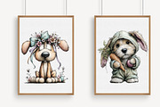 Whimsical Easter Dogs Clipart, an Illustration by Libby Wishes (Thumbnail 4 of 6)