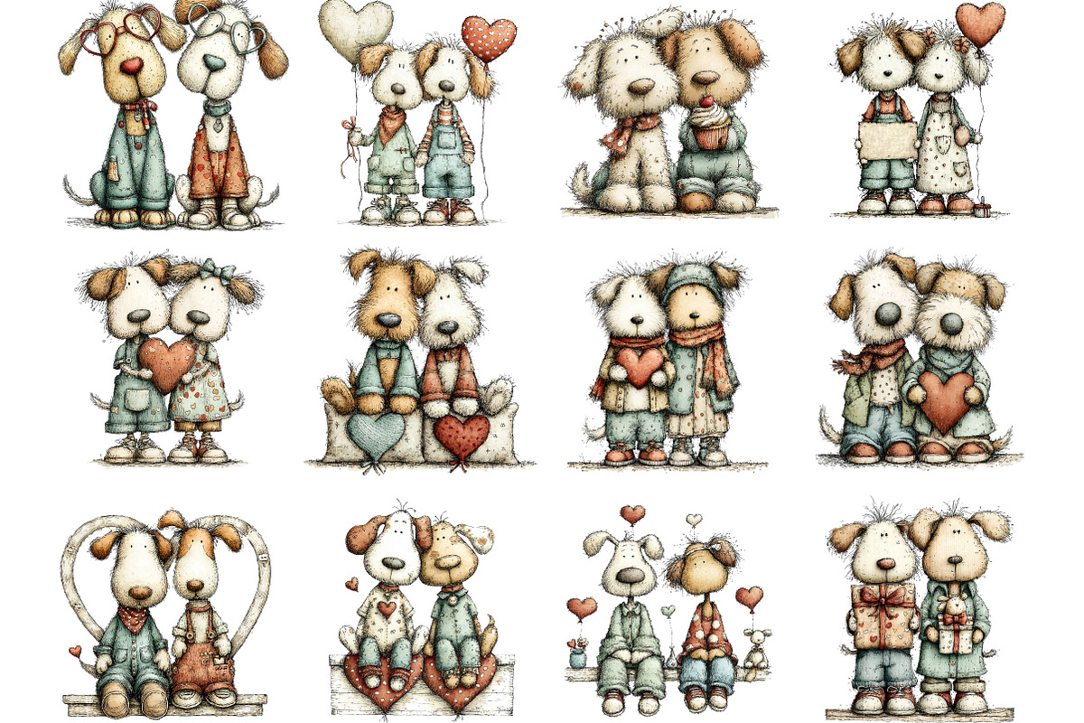 Whimsical Valentine Day Clipart, an Illustration by Designking (Photo 3 of 5)