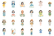 Whimsical Girls Clipart Set, an Illustration by Sublimation Artist (Thumbnail 2 of 6)
