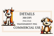 Cute Back to School Dog Clipart, a Seasonal Illustration by Designworld (Thumbnail 4 of 8)