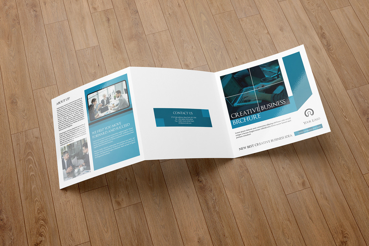 Corporate Square Trifold Brochure, a Brochure Template by retrographix (Photo 1 of 7)