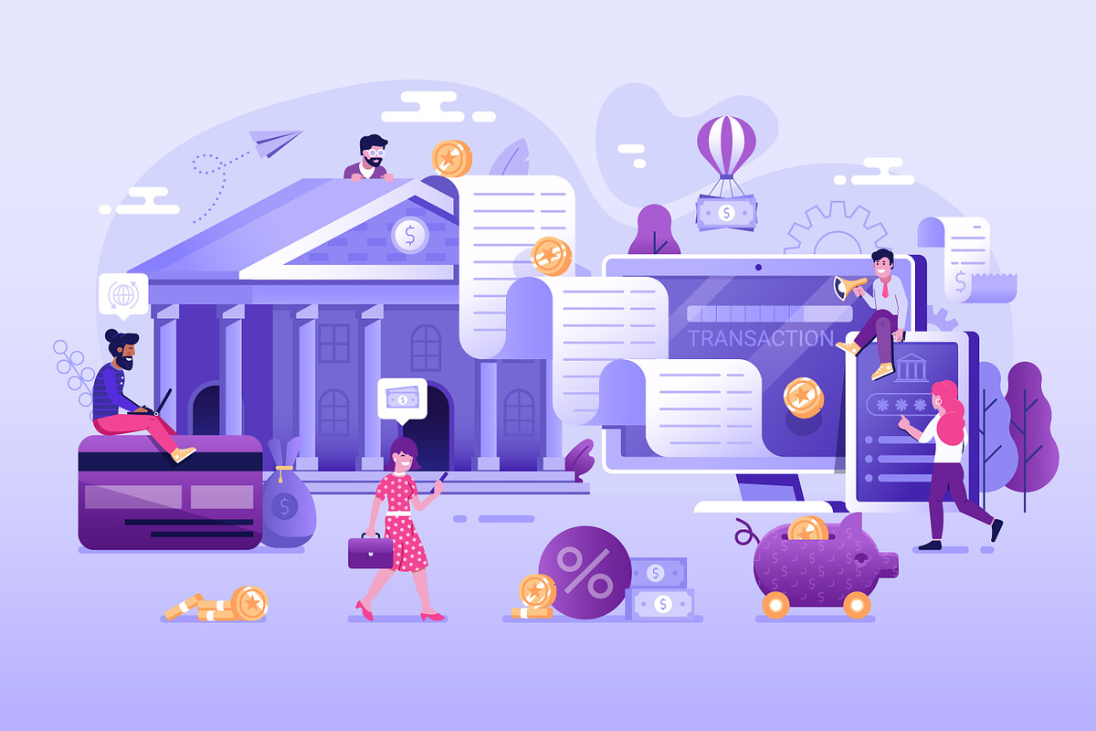 Online Banking Web Illustrations, a Finance Illustration by Alex Krugli (Photo 7 of 14)