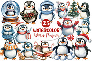 Winter Penguin Clipart PNG, an Illustration by Dream Creation (Thumbnail 1 of 5)