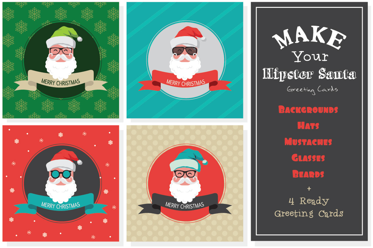 Make a hipster santa card, an Illustration by jenny lipets (Photo 1 of 5)