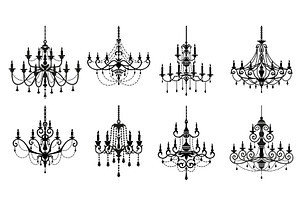 Chandelier Silhouettes, Luster Lamp