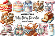 Vintage Baking Sublimation Clipart, a Seasonal Illustration by DreamArtGraphic (Thumbnail 1 of 4)