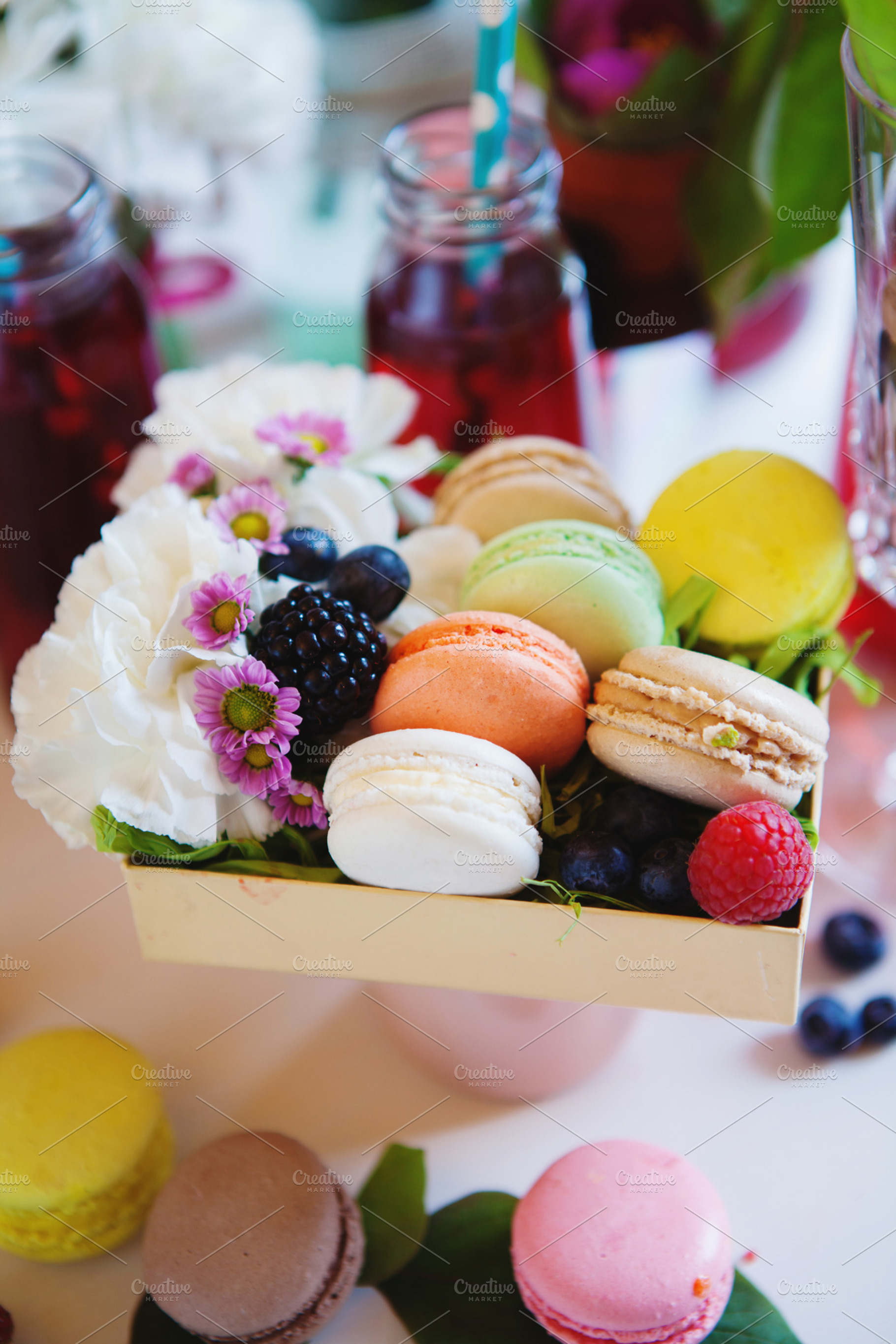 Sweet gift stock photo containing macarons and macaroon, a Food & Drink Photo by marikasan