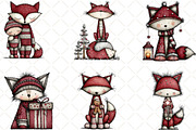 Whimsical Christmas Fox Clipart, an Animal Illustration by Black Bird Studio (Thumbnail 5 of 5)