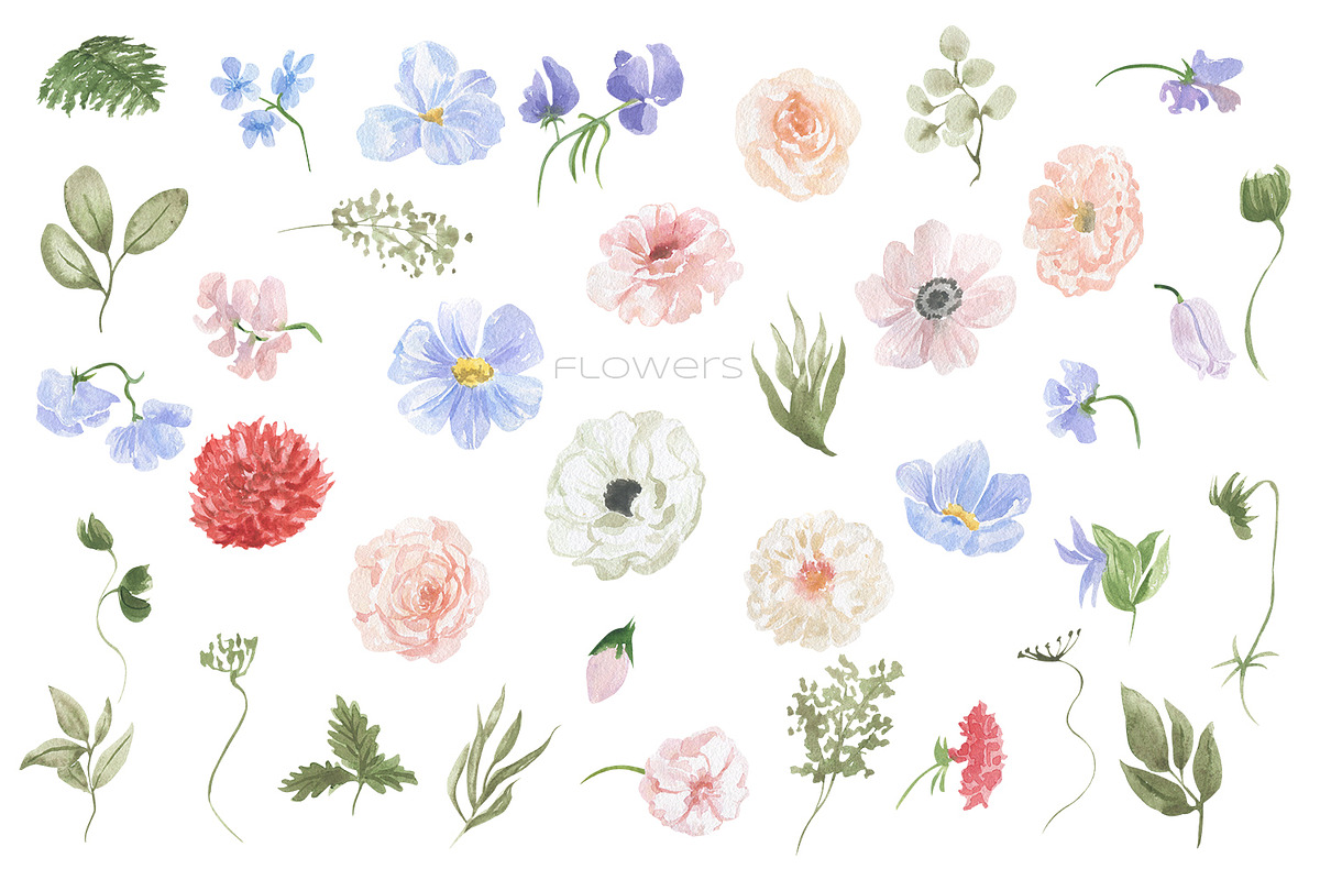 Spring watercolor clipart, an Illustration by Love Watercolor Store (Photo 2 of 7)