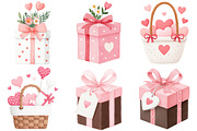 Watercolor Valentine Gift Clipart, an Illustration by Craft Nest (Thumbnail 3 of 10)