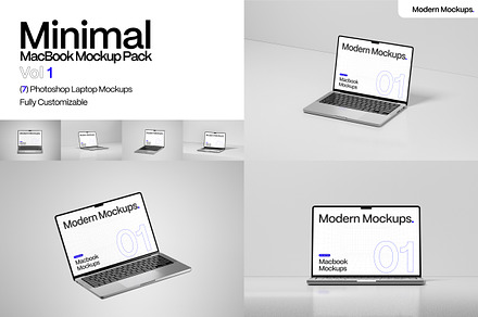 Minimal Macbook Mockups Vol 1, a Mac Mockup by Modern Mockups